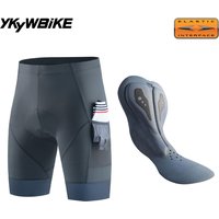Spodenki rowerowe YKYWBIKE z wkładką, męskie, letnie, na rower szosowy, spodnie rowerowe, profesjonalne, odzież rowerowa MTB, getry, na długie dystanse