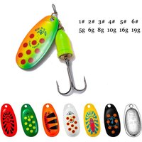 FT New Metal Fishing Lure 1#-6# 5g 6g 8g 10g 16g 19g Spinner Bait High Quality Hard Baits Treble Hook Fishing Tackle For Pike