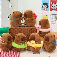 Cute Capybara Swimming Circle Plush Toys – Frog/Duck/Dolphin/Mouse Soft Doll Pillows Birthday Gift & Claw Machine Toys for Kids