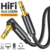 3.5mm Jack Audio Cable 90 Degree Elbow Male to Male Speaker Aux Wire For Samsung Xiaomi MP4/3 Video Car Headphone Adapter Cord