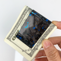 High Quality Luxury Real Forged Red Gold Green Carbon Fiber Cash Money Clip Slim Credit Card Holder for Daily Use