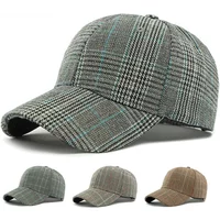 Hat Men's Spring Summer Outdoor Sunscreen Visor Classic Checkered Baseball Cap Hard Top Women's Cap Sun Cap