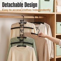 5-Pack Heavy-Duty Space-Saving Hangers, 5-in-1 Multi-Layer Metal w/Foam Padding, Polished for Coats/Sweaters/Suits/T-Shirts