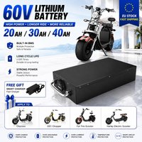 60V 18650 Lithium-Akku-Pack 20Ah 30Ah 40Ah für Harley-Style Chopper Elektromotorrad CityCoco Elektroroller Wasserdichter Wiederaufladbarer Akku mit eingebautem BMS EU Schnellversand