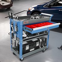 AIRAJ 3 Tier Rolling Tool Cart on Wheels,Metal Heavy Duty Mechanic Cart with Drawers and Pegboard,Industrial Utility Cart image 3