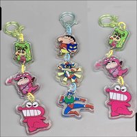Crayon Shin-Chan Anime Keychain Cartoon Superman Shin-chan Acrylic Keychain Bag Ornament Cute Peripheral Gift