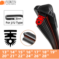 1PC 11 Layers Rubber Strip Wiper Premium Quiet Streak-Free Wear Resistant All Season Smooth Cleaning Auto Parts 13in t0 28in