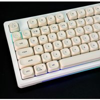 Korean Cute Keycap 60% 65% 75% TKL 96% 100% Layout MOA Milky Cat Fruit Print Hangul Keycaps for MX Switch Mechanical Keyboard