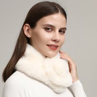 Winter Women Three Tube Rabbit Hair Scarf Solid Color Simple Wrap Outdoor Warm Thickened Neckerchief Muffler 70*14cm