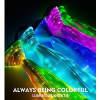 Lumisonata Leuchtende Herren-Krawatte, Business-Hemd, Hochzeit, Party, Geschenk, LED, leuchtender Glasfaser, blinkende Rave-Neuheiten, Krawatte mit Reißverschluss