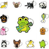New Keychain Cute Animal Cartoon Keyrings Dog Pig Panda Koala Bee Dolphin Pattern Key Holders Car Keys Pendant Accessories Gifts