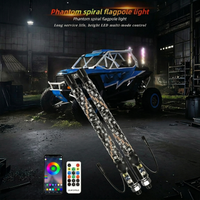 LED Flagpole Light 1FT LED Whip Lights Remote Control Flagpole Antenna Whips for 12-24V Trucks ATV UTV Boat Off-Road