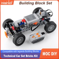 4WD Remote Control Car MOC Power Building Bricks Kits DIY Toys Parts for Kids Train Motor IR Remote Control Receiver Battery Box