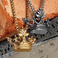 Crown Men Necklaces With Pendant Stainless Steel Fashion Jewelry For Male Women Punk Trendy Hip Hop Accessories Gifts Wholesale