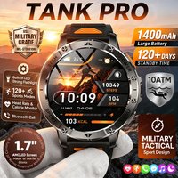 Nouvelle Montre Connectée TANK PRO 2026 avec Batterie 1400 mAh, Écran AMOLED HD 1,7 pouces, Lampe Torche, Suivi d'Activité et Étanchéité 10 ATM