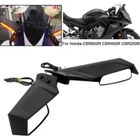 Motorcycle Fairing Winglet Rearview Mirror With LED Turn Signal Light For Honda CBR250R CBR300R CBR500R CBR400R CBR650R CBR650F