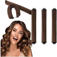 3 PC Velvet Flexible Rod Set Non Thermal Curling Iron Suitable for Medium To Long Hair, Can Produce Large Waves