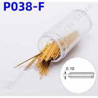 20/100PCS P038-F Vernickelter Kopf 12mm Federprüfspitze Teststift P038-F1 Federprüfspitze Testwerkzeug Gold Pogo Pin Durchmesser 0,38mm