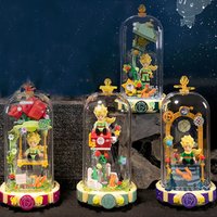 MOC Pantasy Starlight Lamp Rose Swing Wishing Mailbox Starry Gate Building Blocks Brick Puzzle Toys for Children Kids Boys Gift