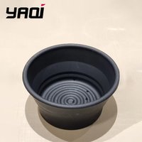 Yaqi Black Color 120mm Top Diameter Collapsible Silicone Bowl For Travel And 87mm Bottom Diameter 61mm Height Shaving Bowl