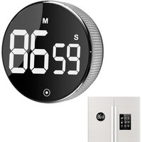 Multi-Purpose Magnetic Countdown Timer Digital & Mechanical Rotary Kitchen Timer Loud Alarm Stopwatch for Cooking Baking