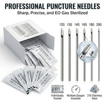 100-5pcs Piercing Needles Disposable 12G 14G 16G 18G 20G Sterile Ear Nose Septum Lip Sharp Hollow Body Piercing Needles Supplies