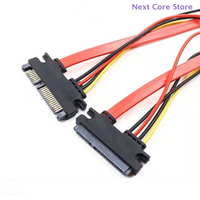 SATA 22 Pin Male To Female Extension Cable Sata Extension Cable 7+15 Pin Sata Data Power Combo Cable