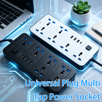 Universal Plug Multi Tap Power Socket USB Type C Socket Power Strip with 2M Extension Cable AC Outlet Electrical Socket EU/US/UK