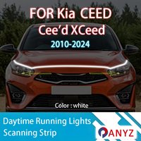 FOR Kia CEED Cee'd 2010-2024 New upgrade LED Daytime Running Light Scan Starting Car Hood DRL Guide Decorative Ambient Lamp 12V