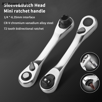 【RV】 Treble 1/4 Ratchet Wrench Double Ended Ouick Socket Screwdriver Hex Torque Wrenches Set 2-in-1 Spanner Hand Repair Tools