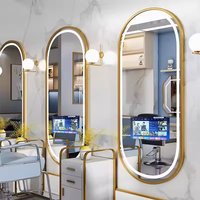 Modern LED Smart Beauty Mirror With Display Smart TV Metal Makeup Mirror For Barber Shop And Beauty Salon Custom
