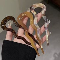 2025 New Hair Accessory Temperament Simple U-shaped Acetate Hairpin Round Hair Hairpin Bun Shaped Hair Round Hair Accessory
