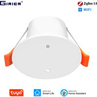 GIRIER Tuya Smart ZigBee Human Presence Sensor 24GHz mmWave Radar Detection with Light Sensor Work Home Assistant Smart Life APP