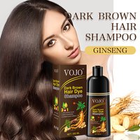 Natural Ginseng 3 in 1 Hair Color Shampoo, 500 ml, Long Lasting Color,Black and Dark Brown,Nourishing Formula for Men and Women