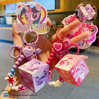 Authentic My Little Pony cartoon mini Rubik's Cube keychain backpack accessory, cute and fashionable couple stress-relief