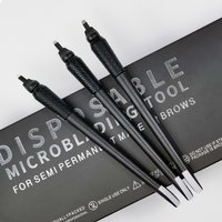 10/50Pcs Disposable Microblading Pen 0.15/0.18mm 18U Sterilized Permanent Makeup Eyebrow Tattoo Pen with U Blades