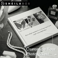 Sheilabox Custom Photo Guest Book Premium Hardcover Personalized Name Date Wedding Keepsake Birthday Anniversary Memory Books