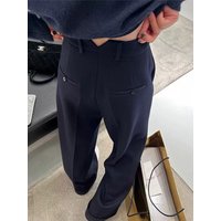 High Waist Straight Leg Suit Pants Women's Wide Leg Trousers in Royal Blue for Spring Summer Commute Style Regular Thickness