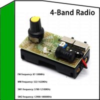 4-Band FM MW SW Radio AM FM Medium Wave Shortwave Receiver Headphone Radio Module antenna frequency Volume Adjustable