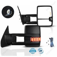 For Toyota Tundra 2007 - 2021 Truck Towing Mirrors Power Control Heated Manual Telescoping Folding Turn Signal Auxiliary Light