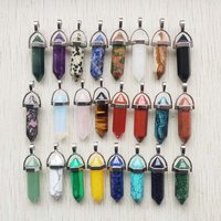 Mix Natural Stone Fashion good quality pillar crystal Pendants for diy necklaces jewelry making free shipping Wholesale 50pcs