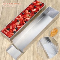 Rectangle Shape Tiramisu Cake Mold Non-Stick Surface Removable Base Non-Stick Baking Mold DIY Professional Tools Mousse Mold