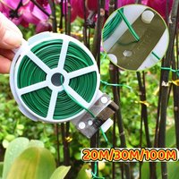 1roll Multifunctional Plastic Steel Twist Tie Sturdy Reusable Garden Flower Plant Support Strap Tie 100/30/20Meter