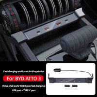 For BYD Atto 3 Car Docking Station USB HUB Type-C Multi-port Fast Cell Phone Charger Adapter Interior Auto Accessories 2022 2023
