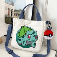 Kids Boy Girl Cartoon Canvas Tote Bag Charmander Pikachu Anime Cute Crossbody Bags Bulbasaur Gengar Fashion Handbags Gift 2026