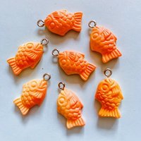 10pcs Cute Fish Bread Cake Resin Charms Handmade Earring Pendants Jewelry DIY Creative Gift Necklace Keychain