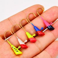 5pcs 3.4cm 2.9g Fishing Hooks Painted Shad Dart Jig Heads Crappie Panfish Bass Lures Bait Goods Hooks Fishing Accessories