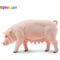 Toymany Simulation Female Adult Pig Farm Animal Model Toy Mini Figures Dolls Action Figurines Toys Children Gift Cake Decoration