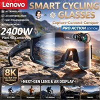 AliExpress Lenovo AI Smart Glasses ChatGPT 8K Camera 2400W Anti-shake Cycling Video&Photo Sport Sunglasses Dual Mic 64GB Windproof Goggles