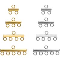 10pcs Stainless Steel Layer Necklace Bracelet Clasp Bails 5 Loops Drop Earrings Chains Connectors DIY Jewelry Findings Supplies